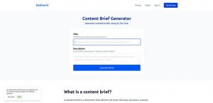Content brief generator