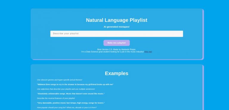 Natural Language Playlist