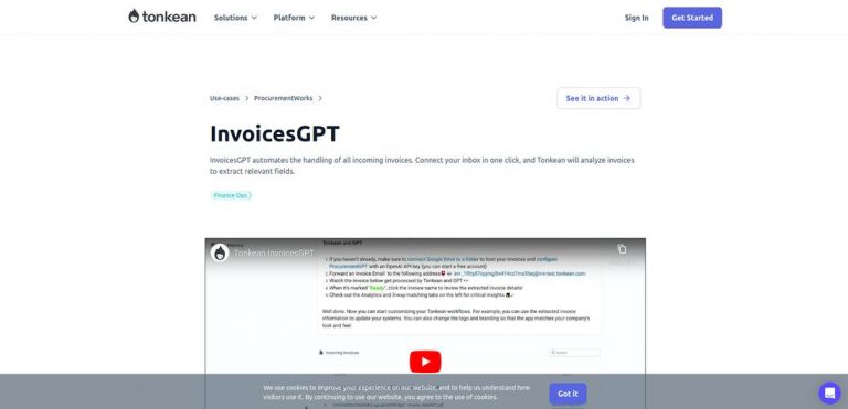 Tonkean InvoicesGPT