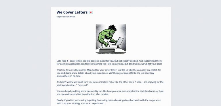 We Cover Letters